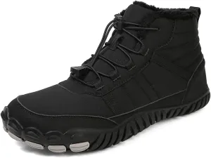 SECHRITE Barefoot Hiking Boots for Women Men Waterproof Winter Barefoot Shoes Warm Snow Boots Zero Drop Wide Toe Box Non-Slip Hike Walking Shoes