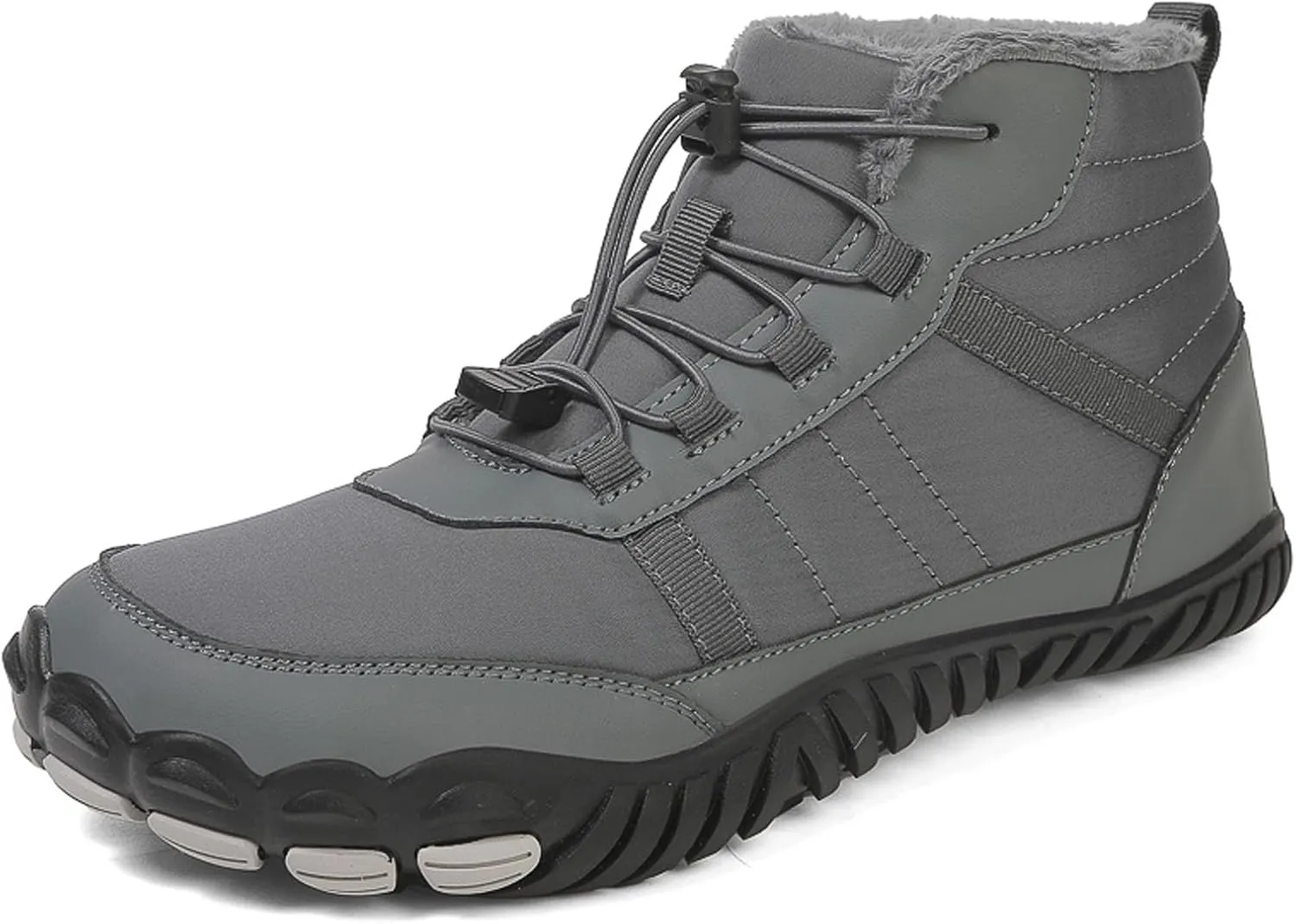 SECHRITE Barefoot Hiking Boots for Women Men Waterproof Winter Barefoot Shoes Warm Snow Boots Zero Drop Wide Toe Box Non-Slip Hike Walking Shoes