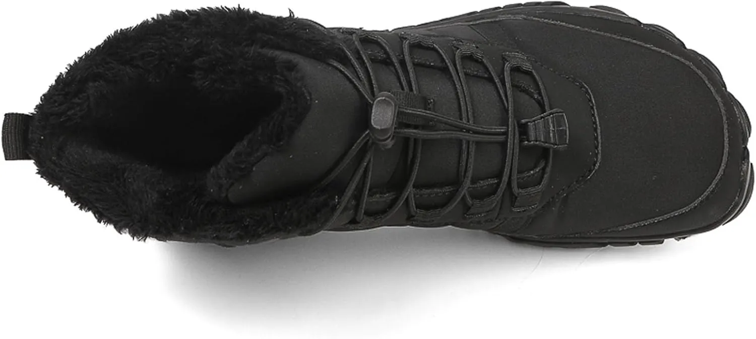 SECHRITE Barefoot Hiking Boots for Women Men Waterproof Winter Barefoot Shoes Warm Snow Boots Zero Drop Wide Toe Box Non-Slip Hike Walking Shoes