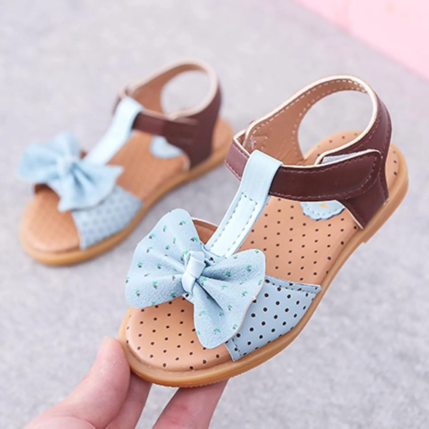 sfdgfhyf Kids Comfortable Foot Warmer Children Shoes Fashion Flat Bottom Bow Princess Sandals Soft Bottom Fashion Sandals