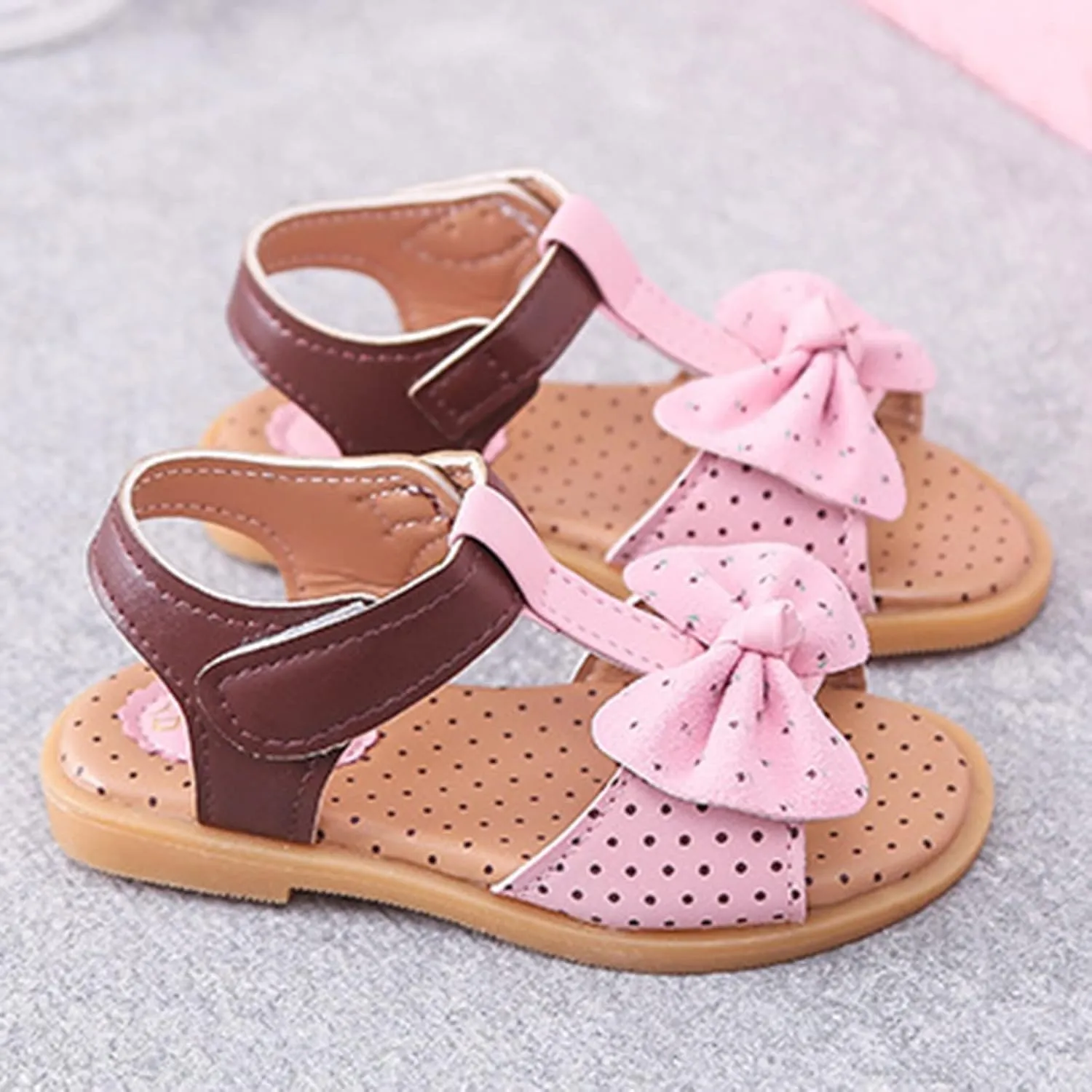sfdgfhyf Kids Comfortable Foot Warmer Children Shoes Fashion Flat Bottom Bow Princess Sandals Soft Bottom Fashion Sandals