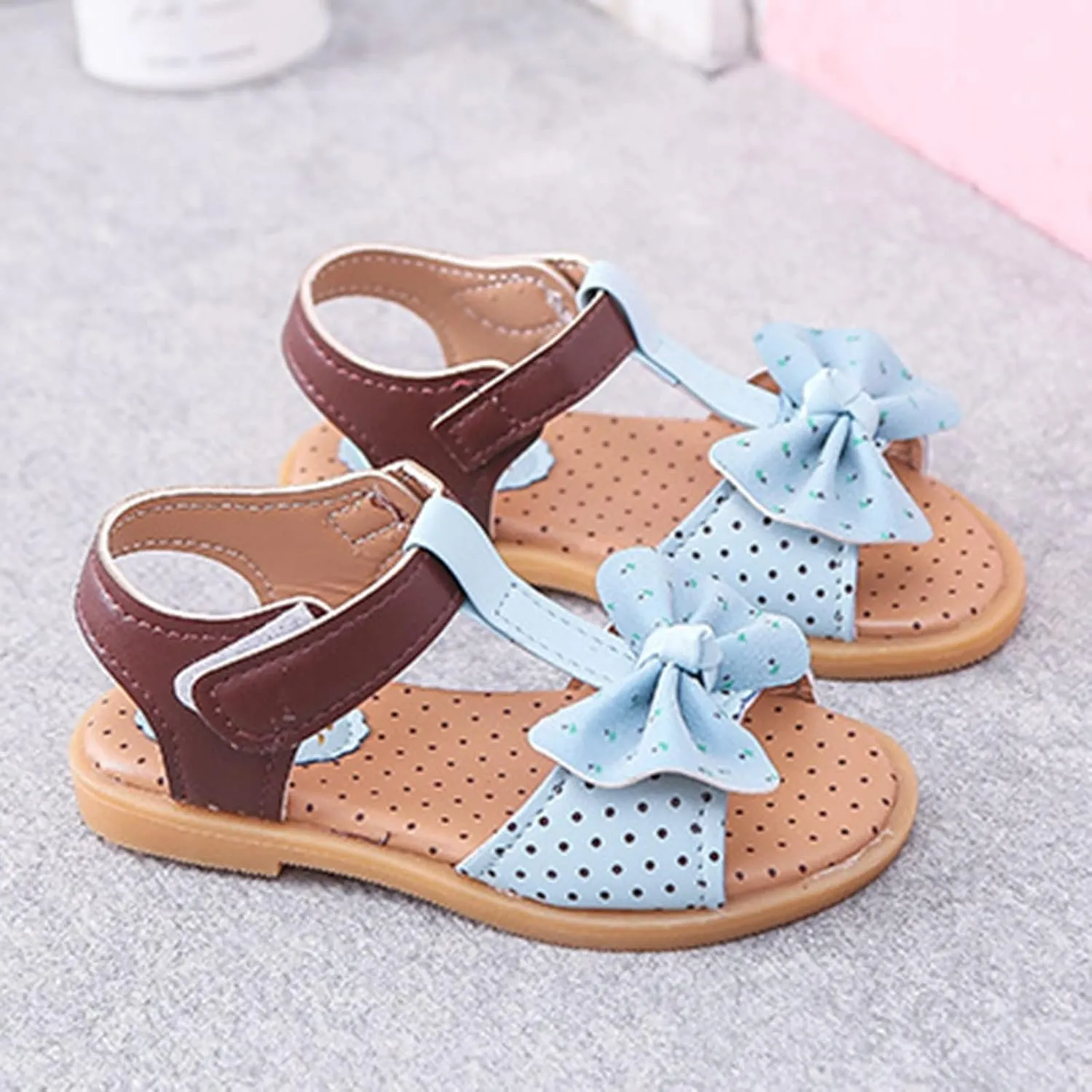 sfdgfhyf Kids Comfortable Foot Warmer Children Shoes Fashion Flat Bottom Bow Princess Sandals Soft Bottom Fashion Sandals