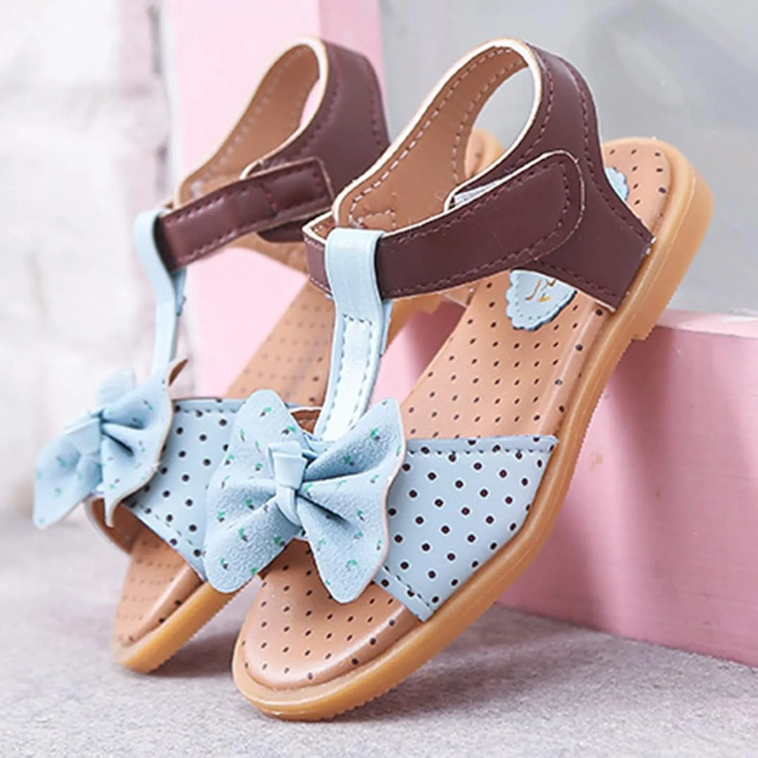 sfdgfhyf Kids Comfortable Foot Warmer Children Shoes Fashion Flat Bottom Bow Princess Sandals Soft Bottom Fashion Sandals