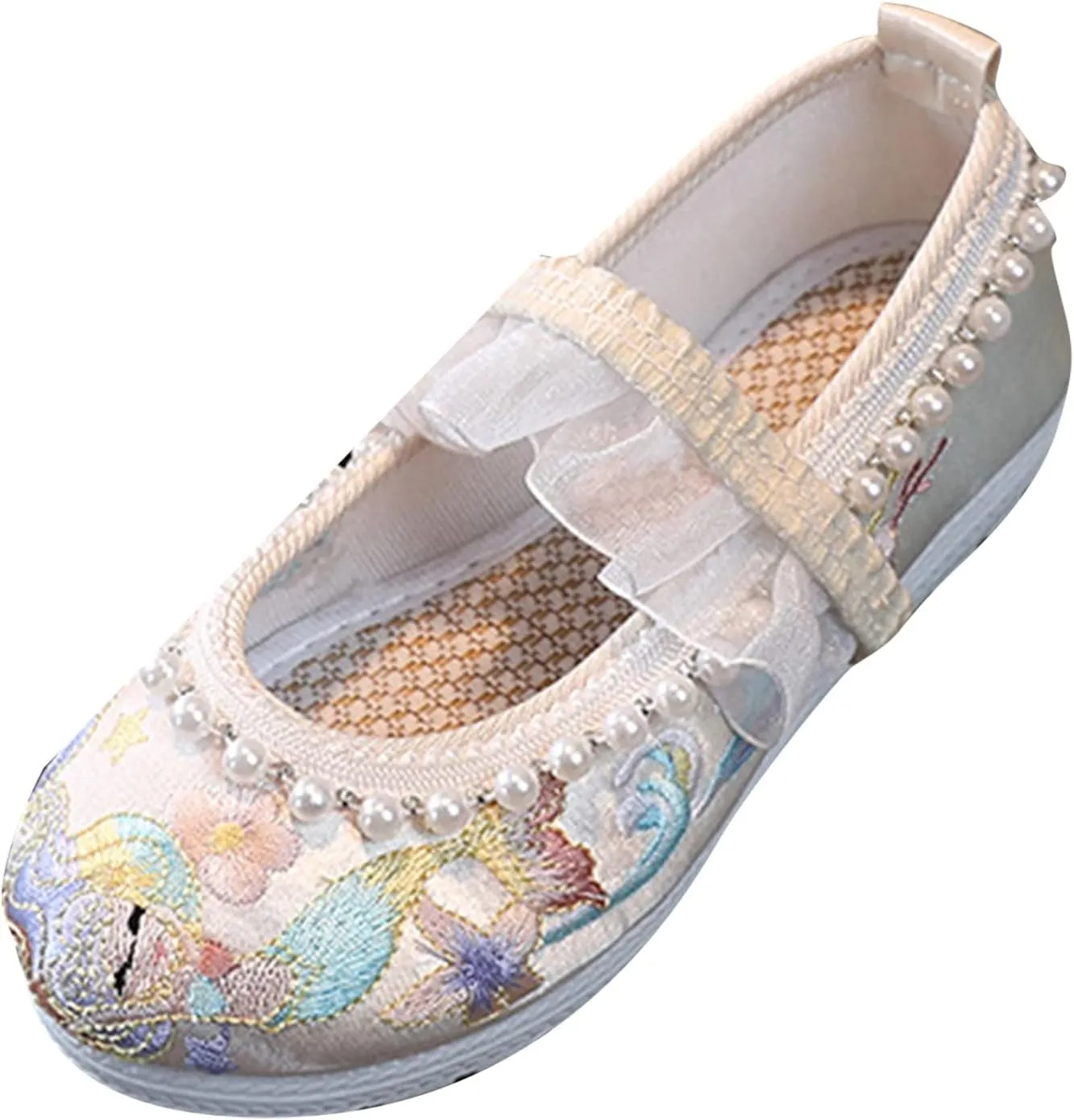 sfdgfhyf Kids Party Shoes Girls Flat Bottomed Embroidered Sandals Fashionable Antique Dance Children Performance Dance