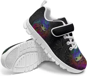 Shoes for Little Boys Breathable Road Running Shoes Hook and Loop Fasteners Outdoor Walking Shoes