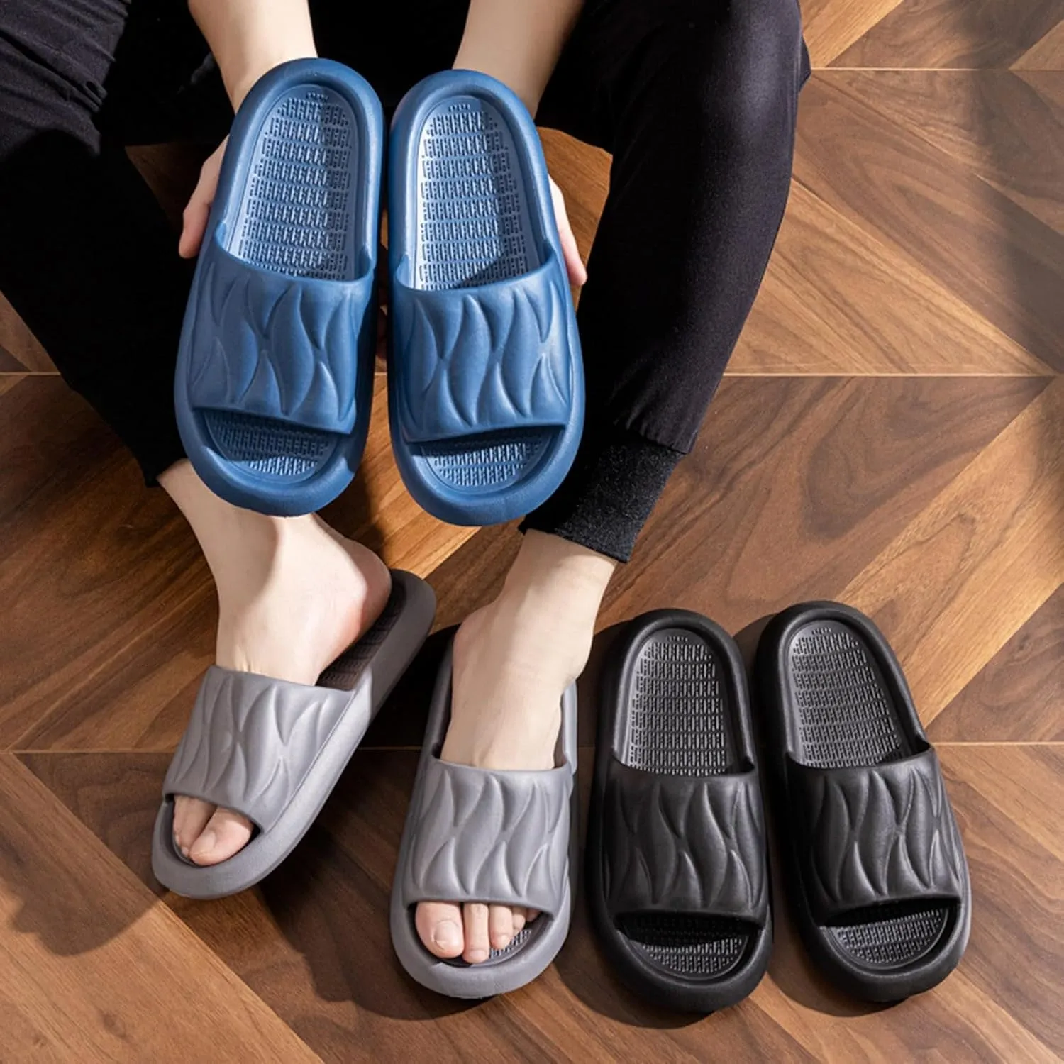 Shower Shoes for Women Open Toe Shower Shoes Bathroom Sandals Versatile Sandals Summer Slides Sandals for Women