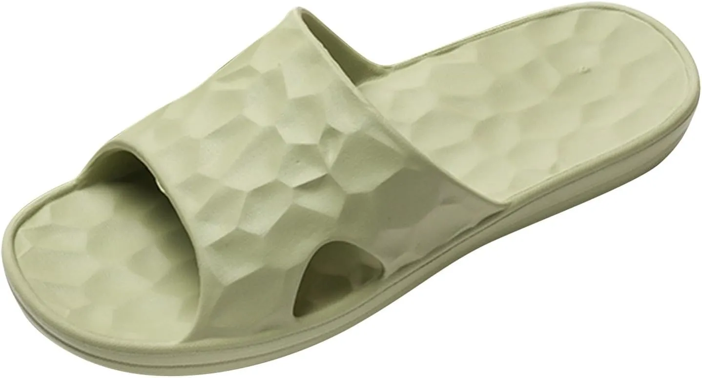 Shower Slide Sandal for Women Non Slip House Slippers Indoor Outdoor Walking Sandals Women's Flat Slippers