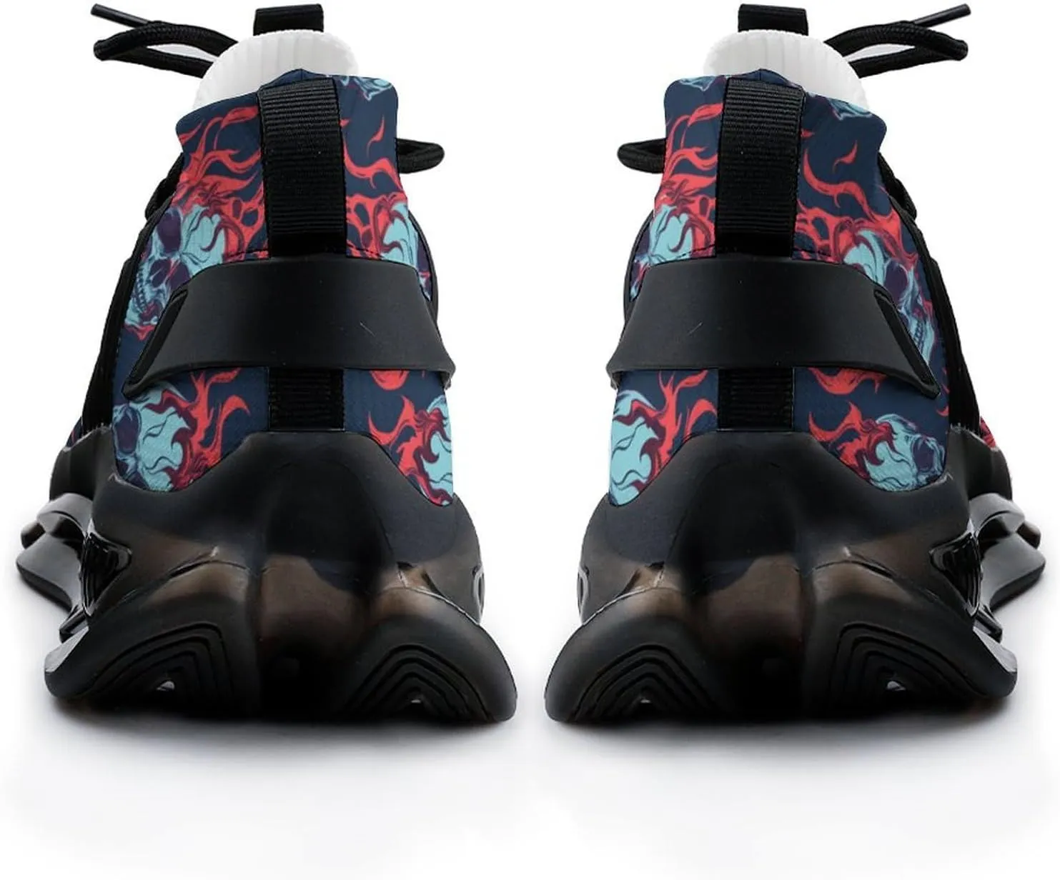 Skulls Flames Men's Running Shoes Lightweight Walking Shoe Breathable Sneaker