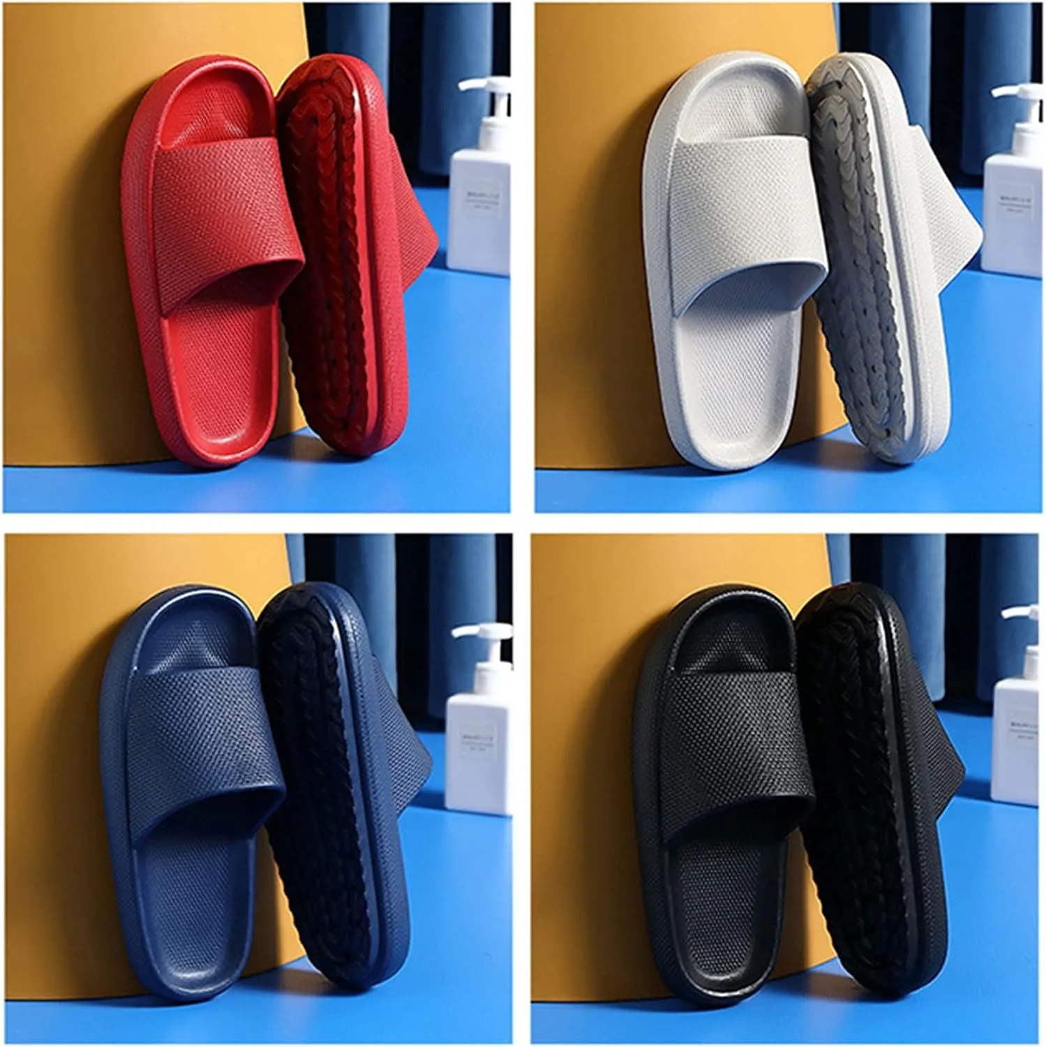 Slides for Men Womens Slides Cloud Slippers for Men Women Drainage Hole Indoor Outdoor Soft Sole Slippers