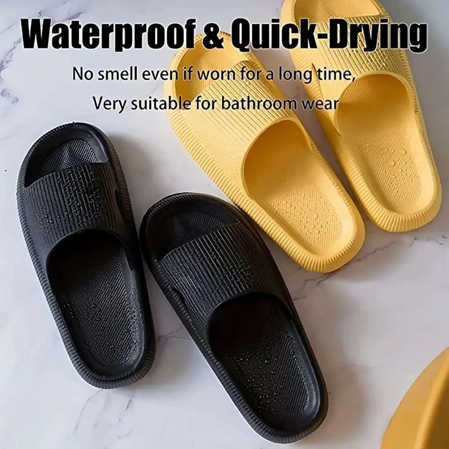 Slippers for Women and Men Non Slip Quick Drying Shower Weight Loose Exercise Slides with Cushion Recovery Slides Soft Sole Open Toe House Slippers