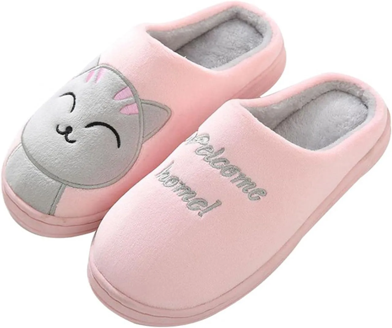 Slippers for Women Indoor Fluffy Womens Slipper Memory Foam Fluffy Soft Warm Slip On House Slippers,Anti-Skid Cozy Plush for Indoor Outdoor Pink