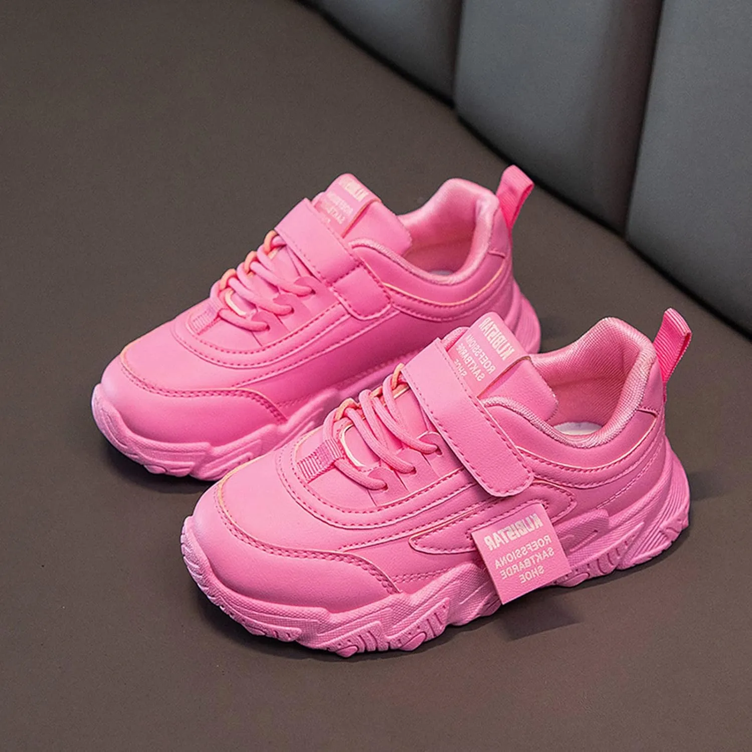 Sole Non Slip Running Sport Shoes for Kids Childrens Toddler Strap Lace Ankle Sneakers Lightweight Breathable Casual