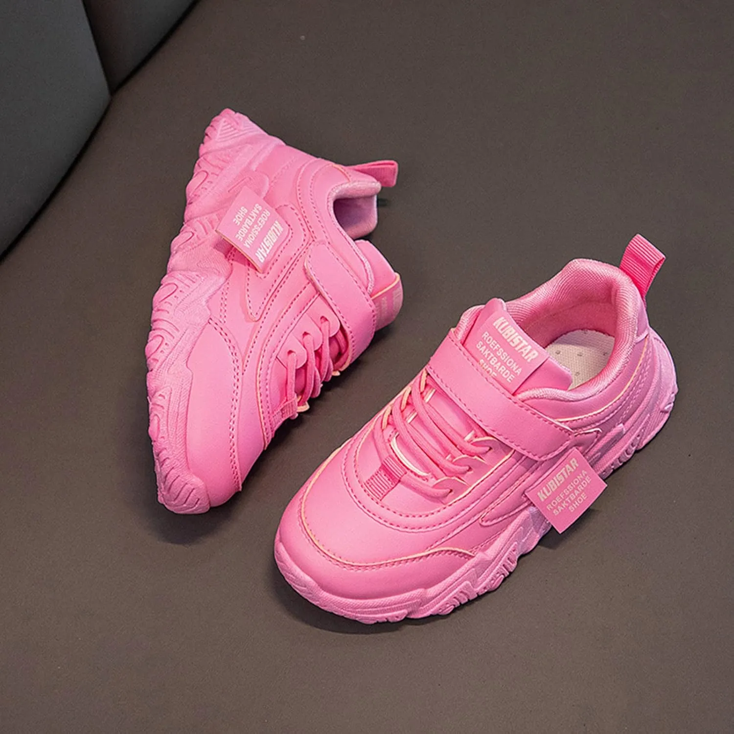 Sole Non Slip Running Sport Shoes for Kids Childrens Toddler Strap Lace Ankle Sneakers Lightweight Breathable Casual