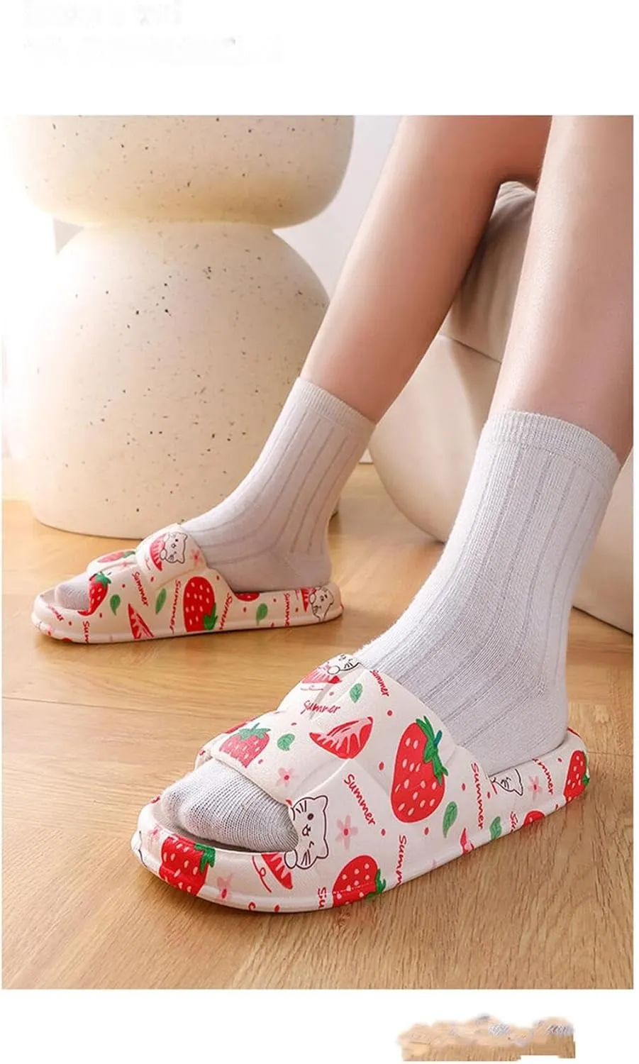 Strawberry Women Slide Slippers Sandals For Women Cute Slippers Sandals Funny Slide Beach Travel Shower Slide