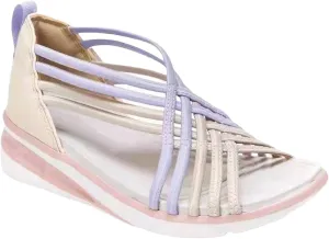 Stretchy Sandals for Women Wide Feet Wedge Heel Cross Straps Sandals Stretch Lightweight Breathable Arch Support Sandal