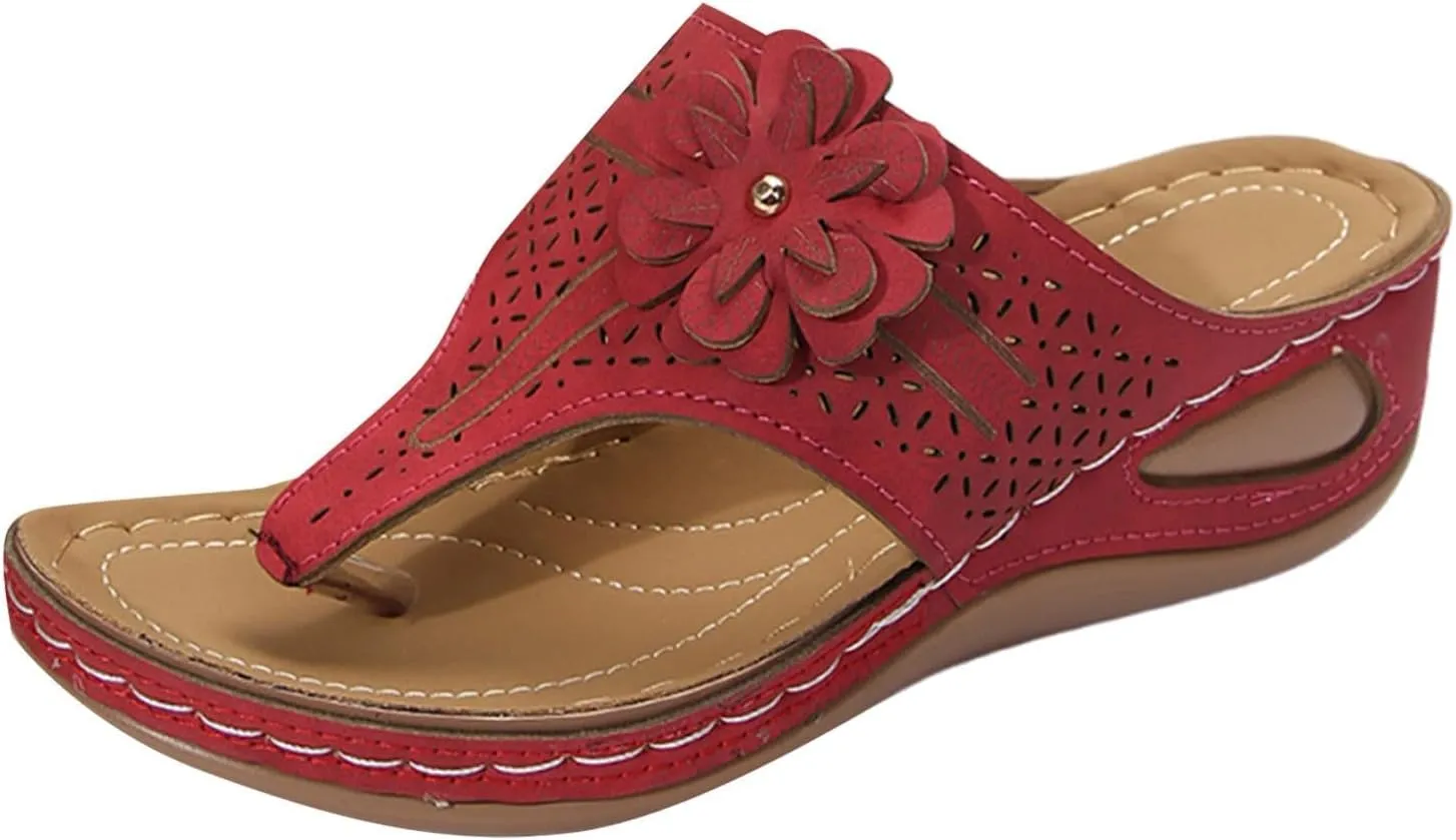 Summer Orthopedic Sandals for Women 2025 Womens Summer Dressy Comfortable Flip Flops with Arch Support Slip on Beach & Casual Shoes Wedge Sandals 2025