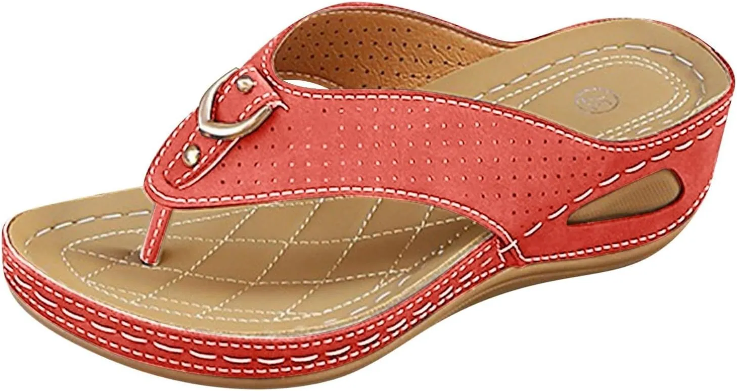Summer Sandals for Women Arch Support Flip Flops Orthopedic Slippers Slip On Flip Flops Beach Lightweight Sandal 2025