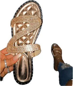 Summer Sandals For Women,Women Strappy Flat Sadals Flat Dressy Flip-Flops Clip Toe T-Strap Gladiator Thong Beach Sandals