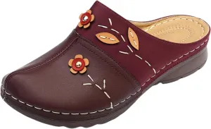 Summer Wedge Orthopedic Sandals for Women Flower Platform Slip-On Slippers Comfort Work Clogs Slip on Loafers Wide Fit Mules Antil Slip Beach Shoes Arch Support Shoes