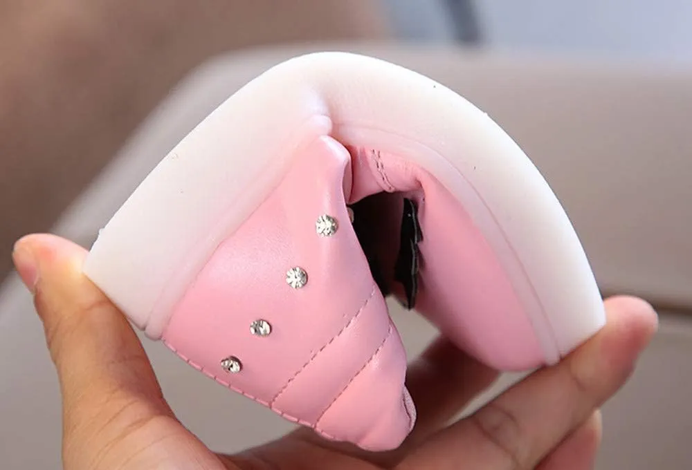 Toddler Baby Light Up Shoes Little Girls Non Slip Wide Zipper Boots Fashion LED Flashing Tennis Sneakers