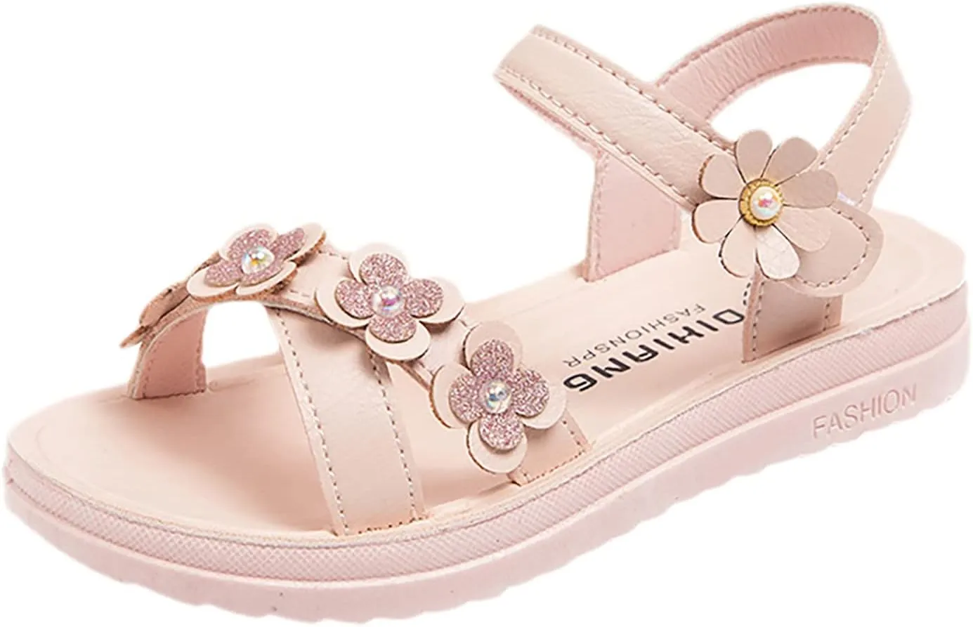 Toddler Flat Sole Shoes 3 to 12Y Children Shoes Summer Flower Sandals Fashion Little Girls Soft Sole Princess