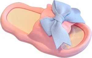Toddler Girls Bow Flower Slides Sandals Flat Sole Pool Beach Shower Foam Slippers Baby Kids Summer Water Shoes Sandals