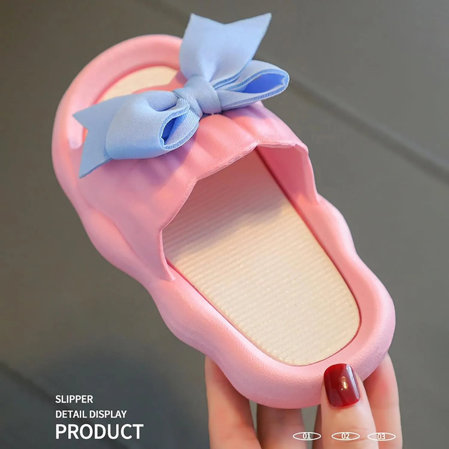 Toddler Girls Bow Flower Slides Sandals Flat Sole Pool Beach Shower Foam Slippers Baby Kids Summer Water Shoes Sandals