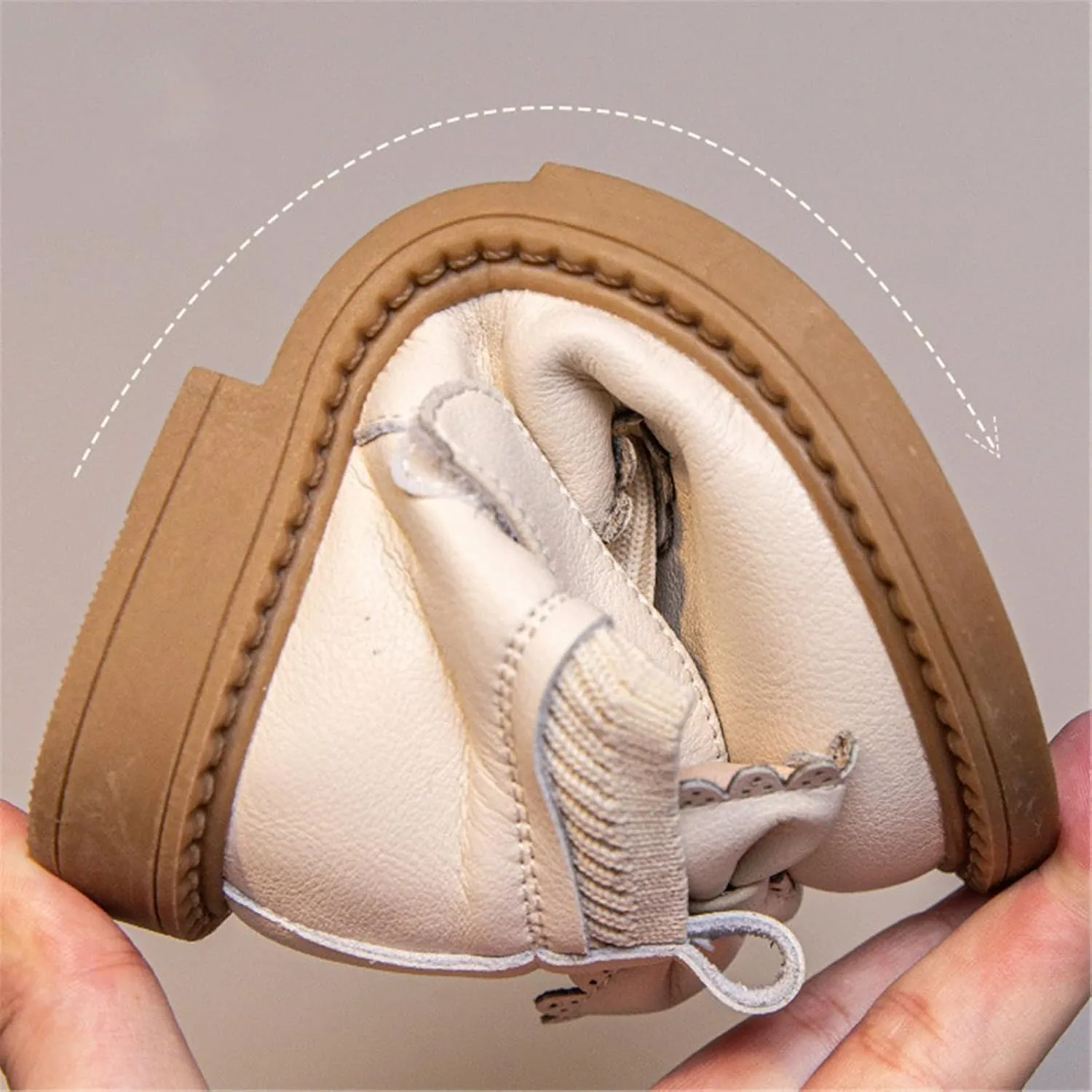 Toddler Girl's Dress Bow Princess Shoes Flower Cute Bow Girls Mary Jane Ballet Flat Party School (Beige, 12 Little Kids)