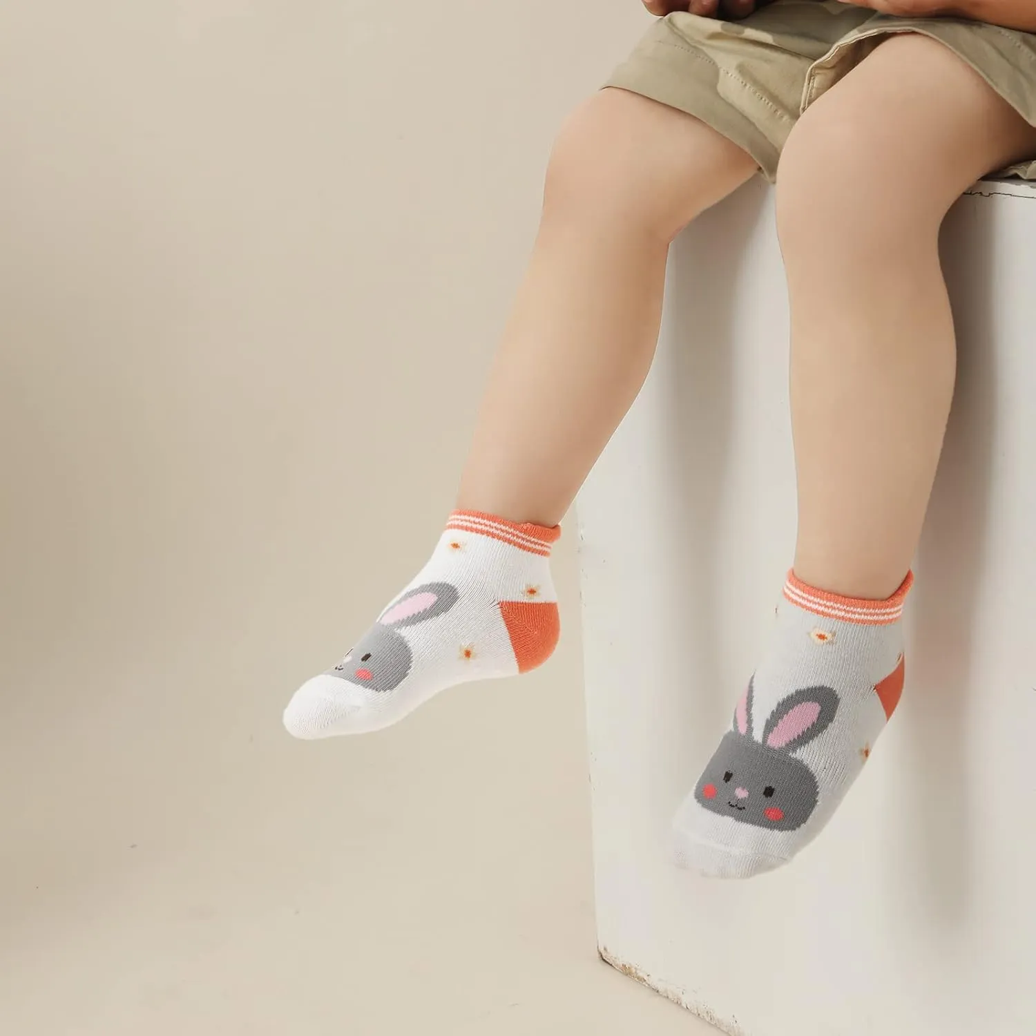 Toddler Socks Non Slip Grip Cute Cotton Baby Socks 12 Pack for Toddler Boys Girls Kids