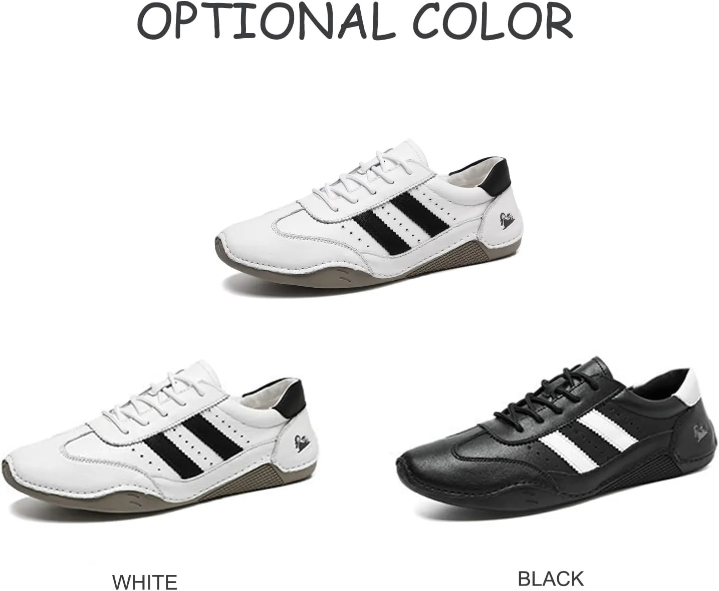 Tokouk Men's Handmade Leather Elastic Shoelace Sports Shoes for Trailing & Hiking Fashion Outdoor Casual Slip-on Non-Slip City Walking Shoes Waterproof Chukka Boots.