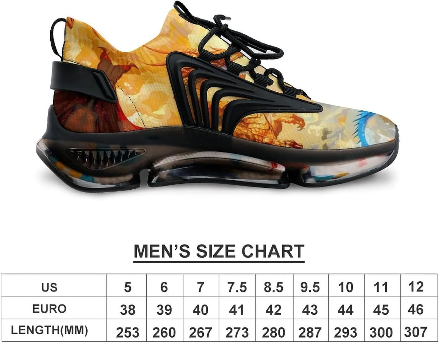 Two Evil Dragons Men's Running Shoes Lightweight Walking Shoe Breathable Sneaker