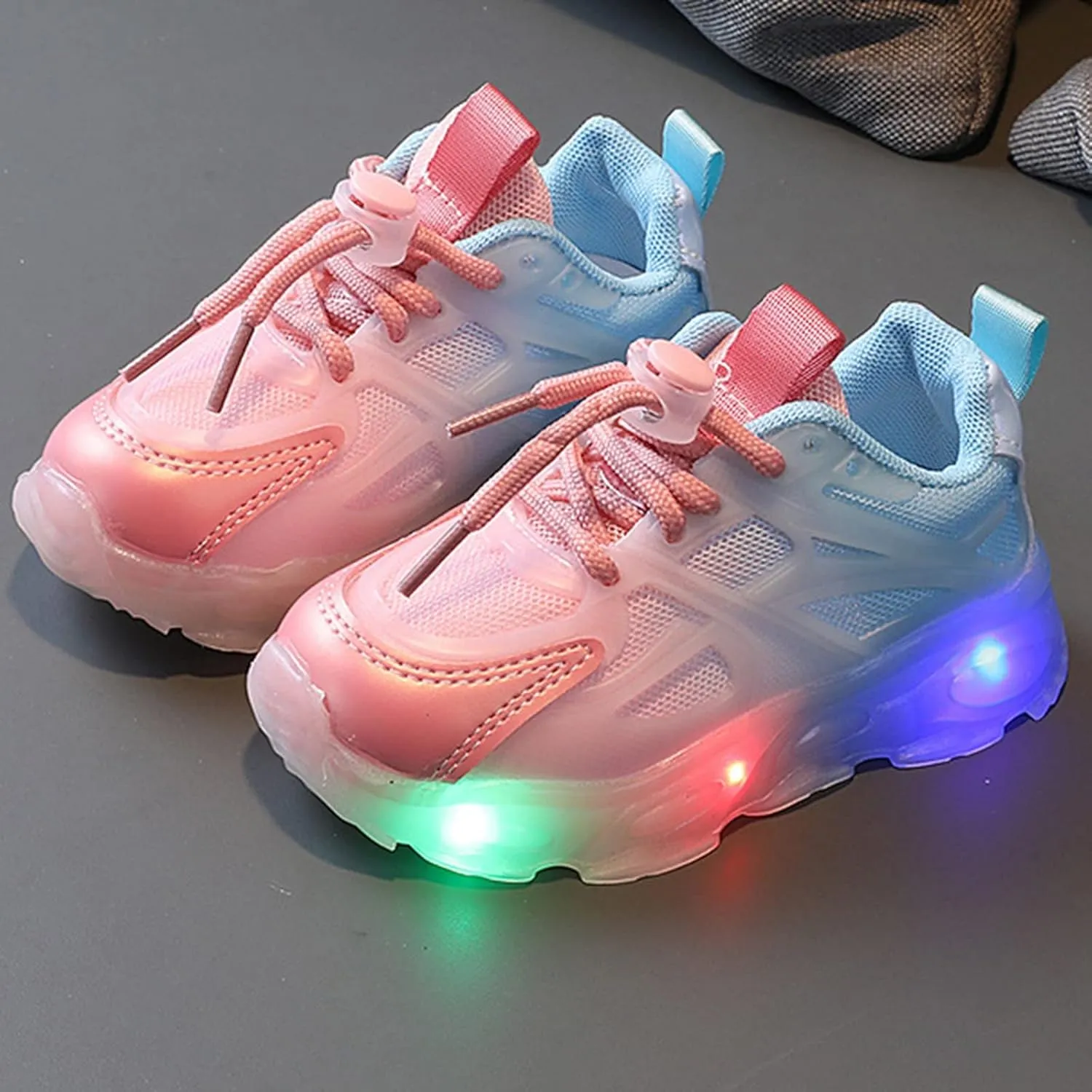 Unisex-Child Lights Up Sneaker Lightweight Breathable Running Shoes Kids Soft Sole Casual Sport Glowing Sneakers