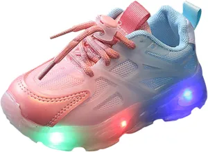Unisex-Child Lights Up Sneaker Lightweight Breathable Running Shoes Kids Soft Sole Casual Sport Glowing Sneakers