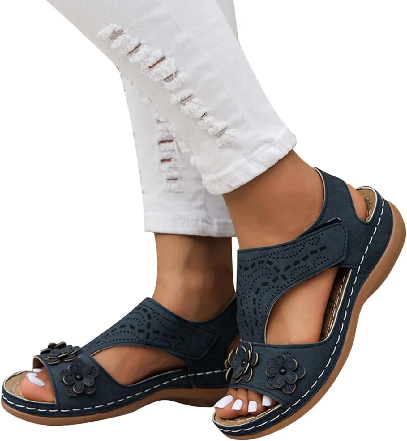 Wedge Sandals for Women Dressy Orthopedic Slip On Slide Slippers Arch Support Platform Walking Sandals