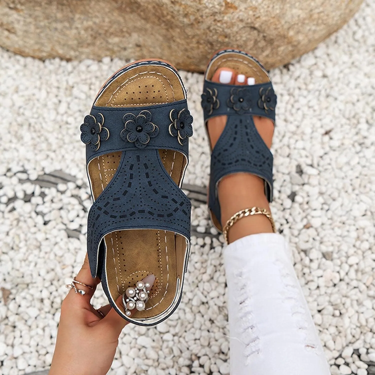 Wedge Sandals for Women Dressy Orthopedic Slip On Slide Slippers Arch Support Platform Walking Sandals