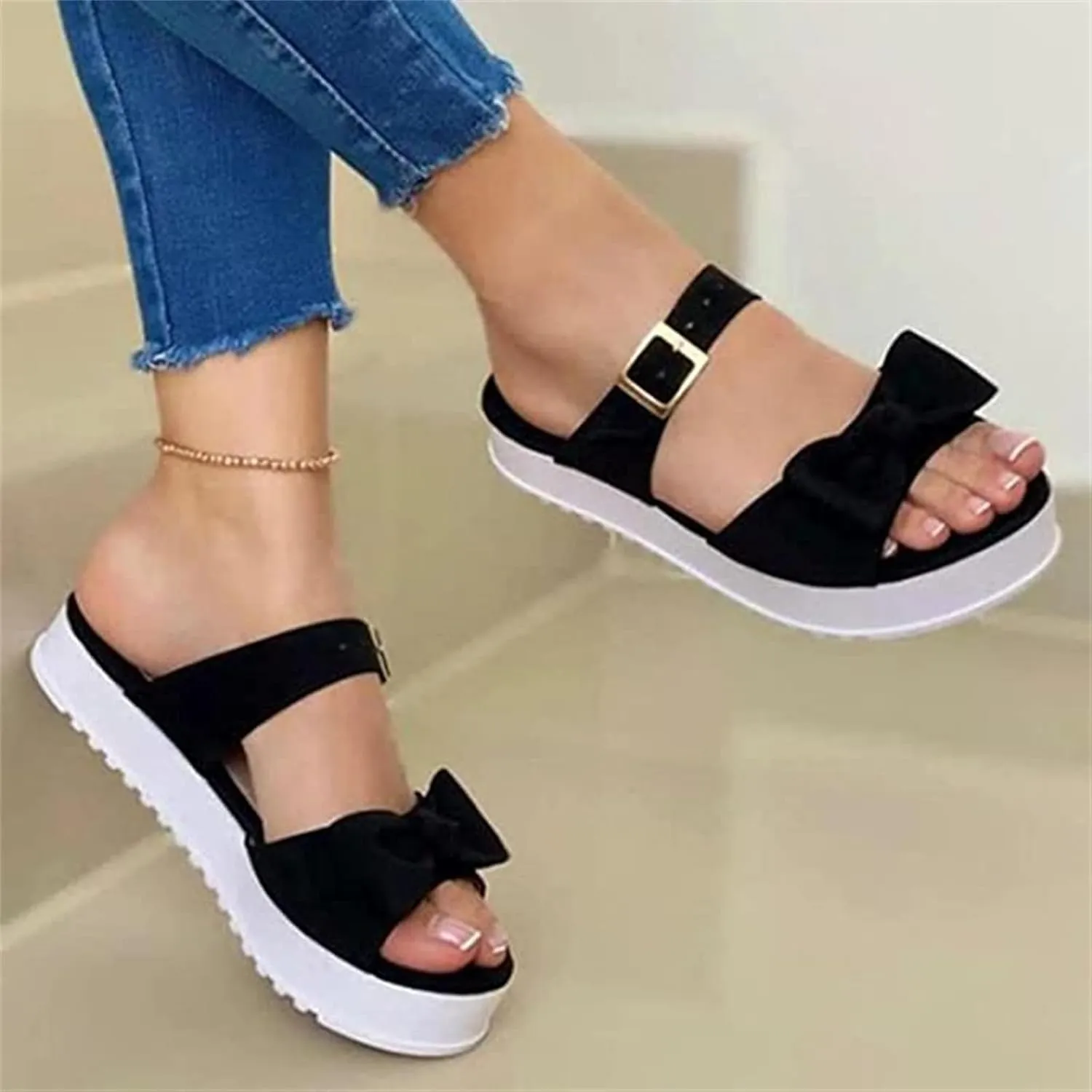 Wedge Sandals For Women,Womens Open Toe Dressy Summer Platform Sandals Buckle Ankle Strap Wedges Sandals Beach Sandals