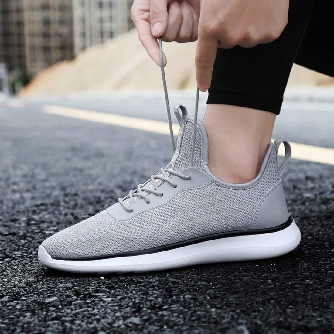 WENJHEN Man Trainer Casual Running Shoes Breathable Netting Sneakers