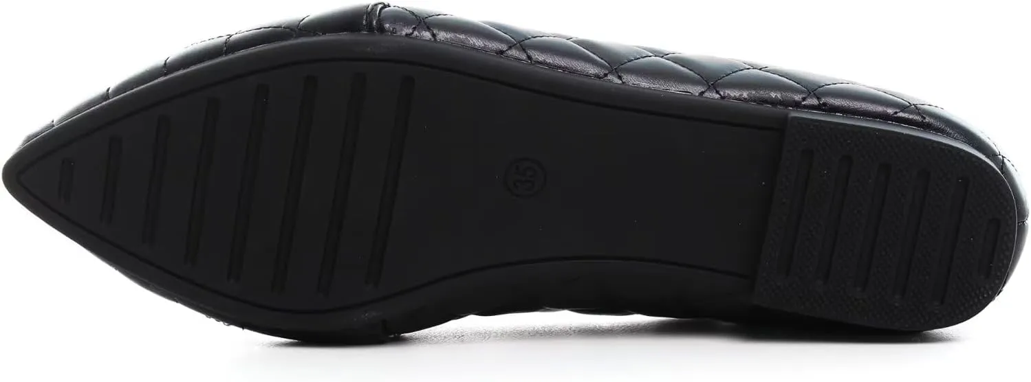 WENJIAZHIZHI Ballet Flats for Women Comfortable Women's Flats Memory Foam Slip on Pointed Toe Flats Shoes Women Solid