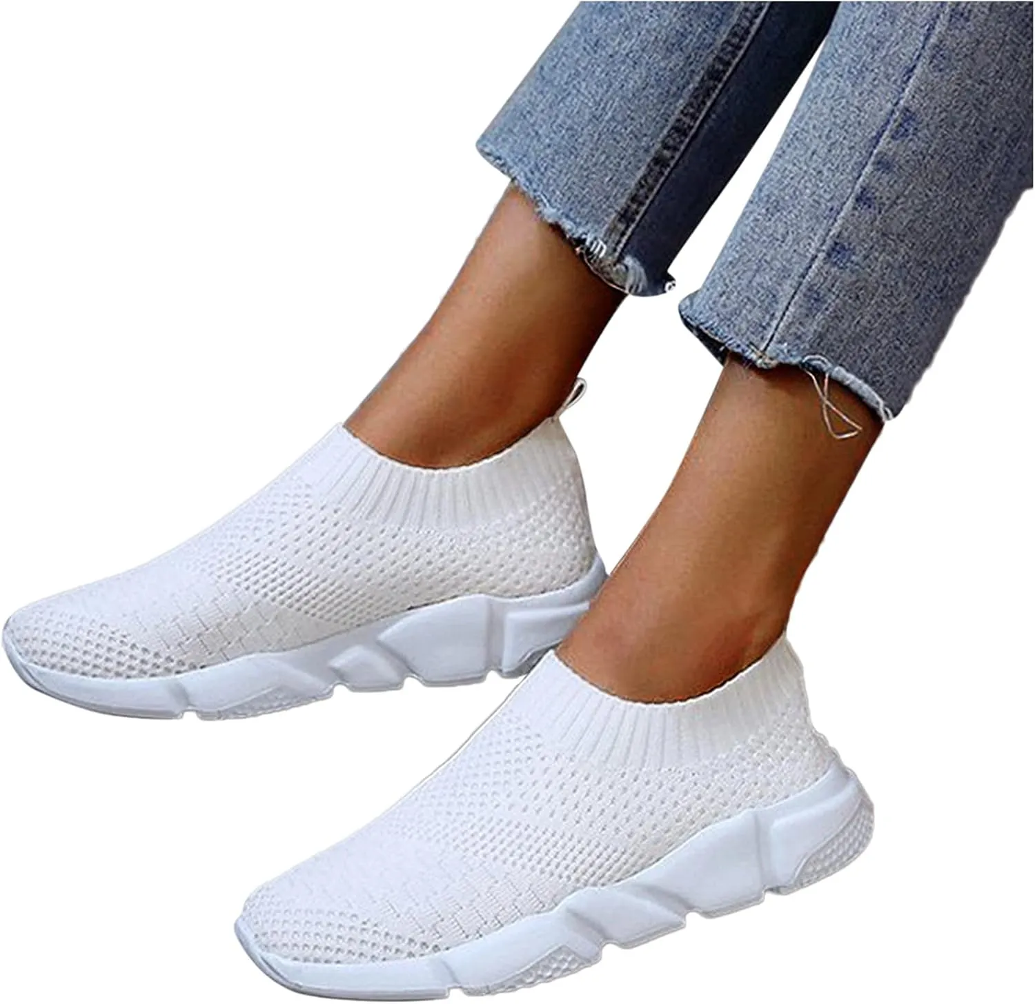 White Platform Sneakers for Women 2023 Women's Walking Shoes Fashion Sport Running Sneakers Hiking Shoes Women Lightweight Bowling Shoes Women 8 Wide Tenis De Mujer para Trabajo Antideslizante D Bota