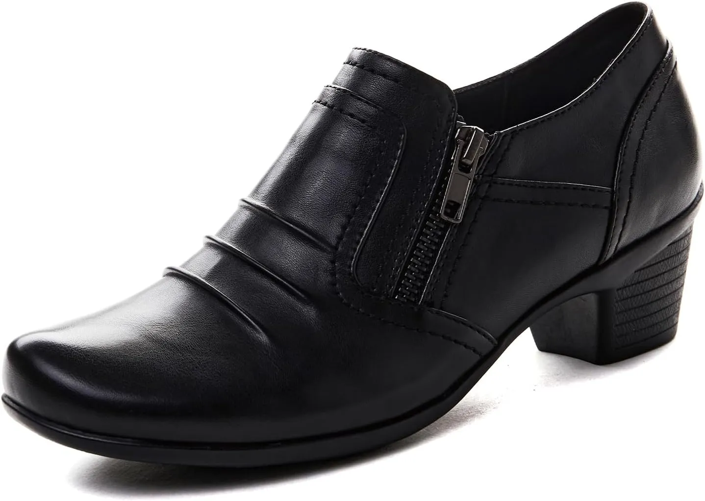 Women Dressy Shoes Low Chunky Block Heels Slip-On Office Business Work Pumps Loafers & Slip-ons