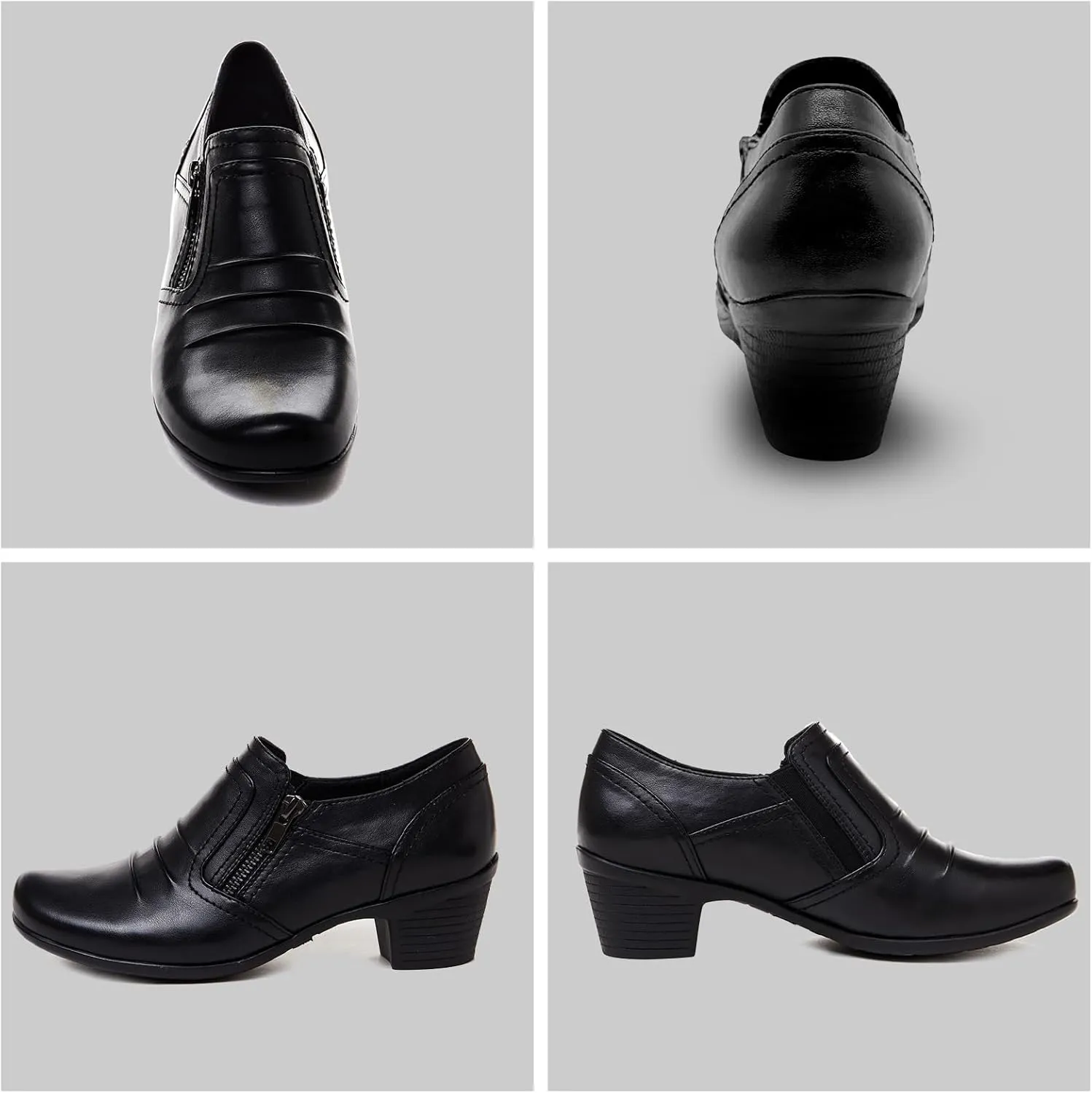 Women Dressy Shoes Low Chunky Block Heels Slip-On Office Business Work Pumps Loafers & Slip-ons