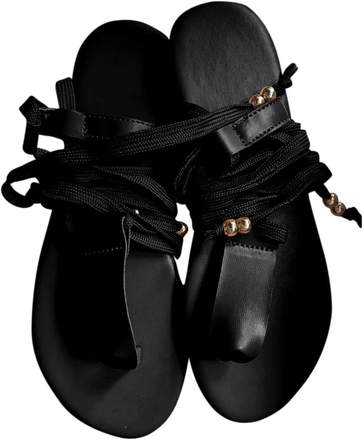 Women Lace Up Strappy Thong Sandals Summer Trendy Beach Flat Sandal Clip Toe Comfort Shoes Flip Flops 2025 New