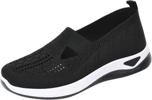 Women Slip On Sneakers Lightweight Walking Shoes Breathable Mesh Casual Comfortable Flats Non Slip Loafers