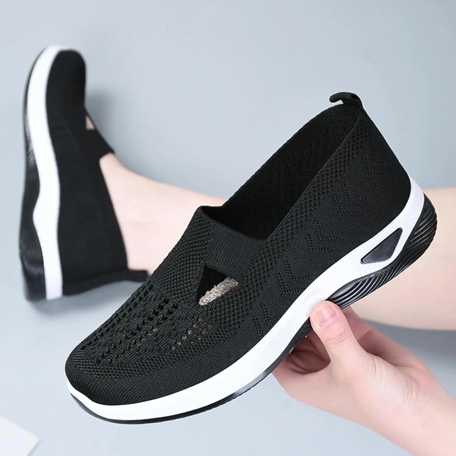 Women Slip On Sneakers Lightweight Walking Shoes Breathable Mesh Casual Comfortable Flats Non Slip Loafers