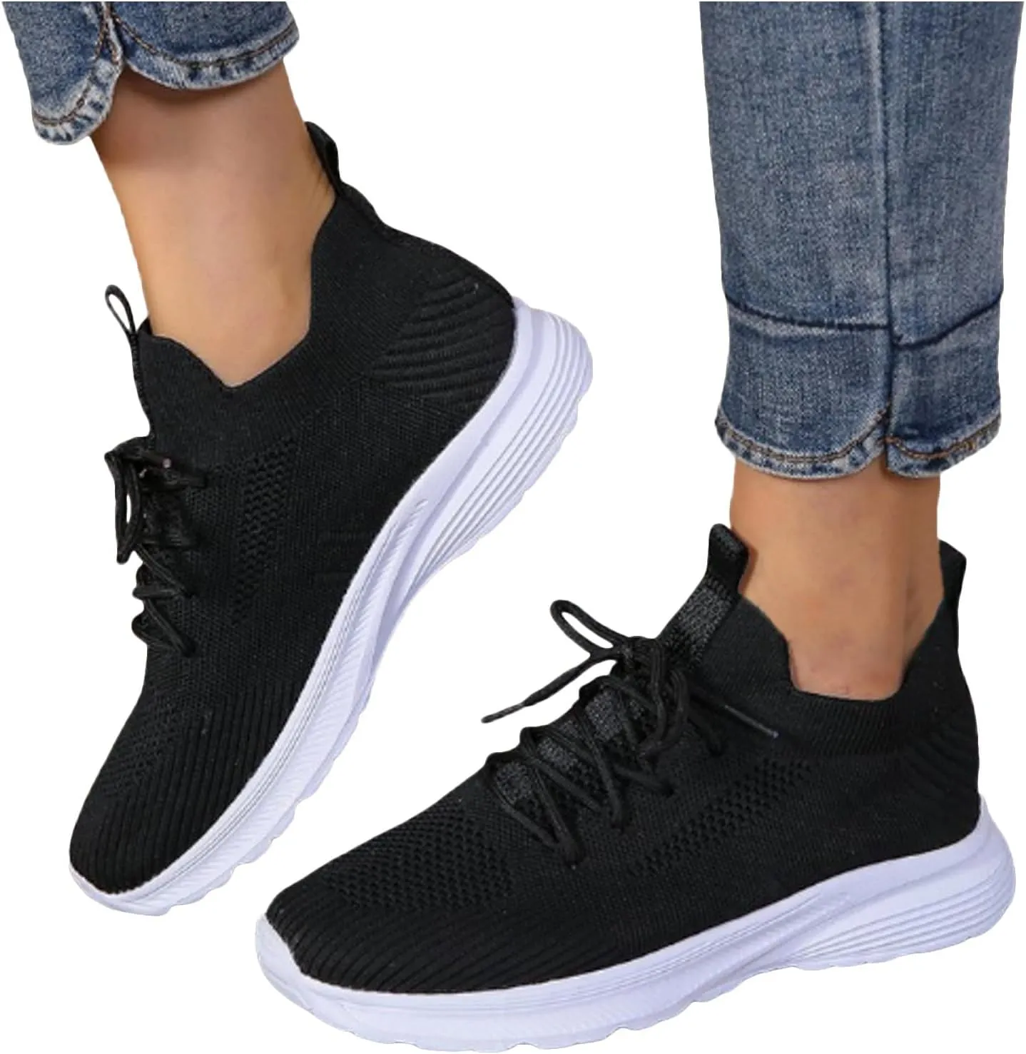 Women Walking Shoes with Arch Support Orthopedic Shoes for Women Comfortable Running Shoes Breathable Mesh Womens Slip On Sneakers Tennis Shoes Lightweight Casual Air Cushion Sneakers