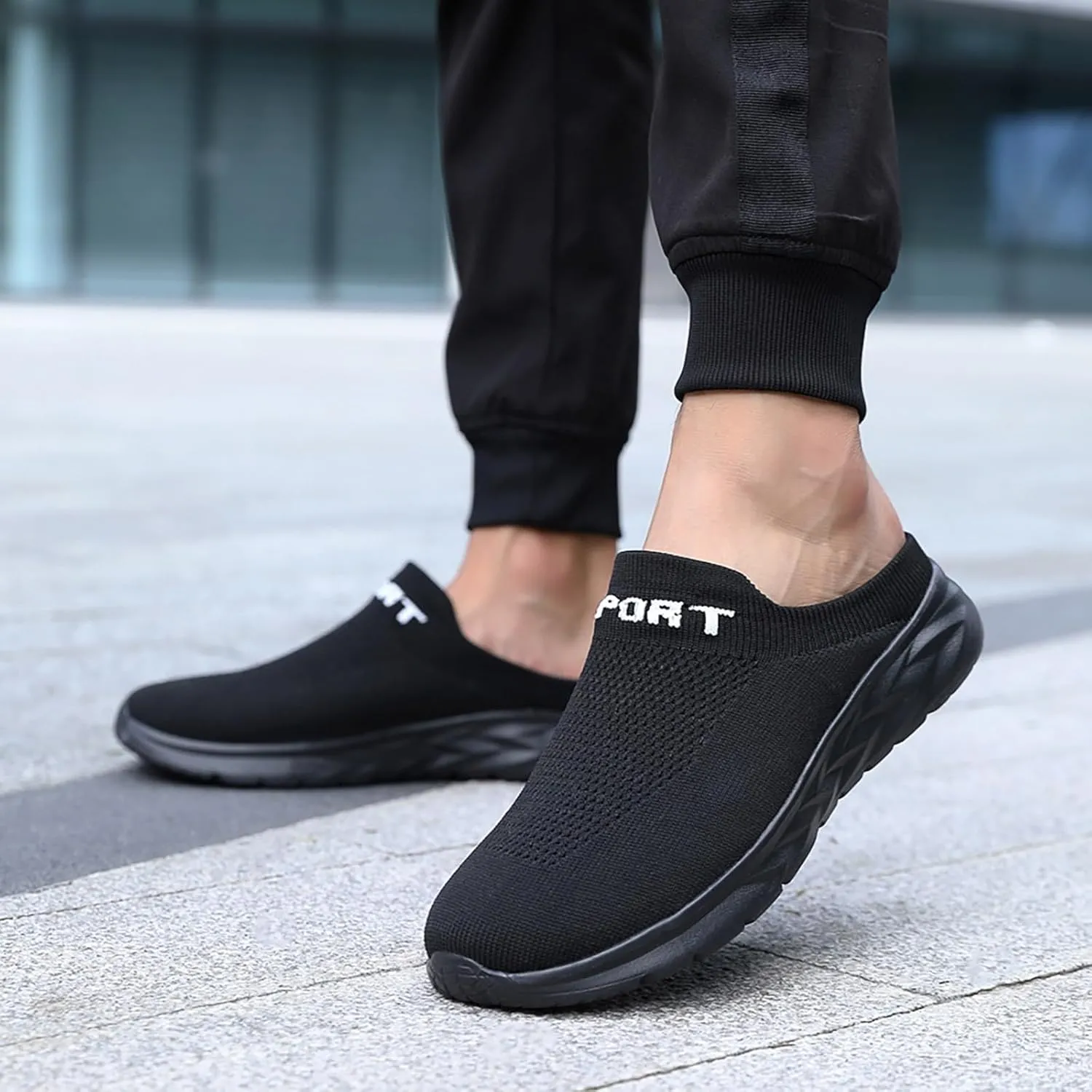 Women's Backless Slip on Mesh Sneakers Shoes Mens Dress Shoes Wide Men Casual Dress Shoes Women's Fashion Sneakers Waterproof Tennis Shoe White Loafers