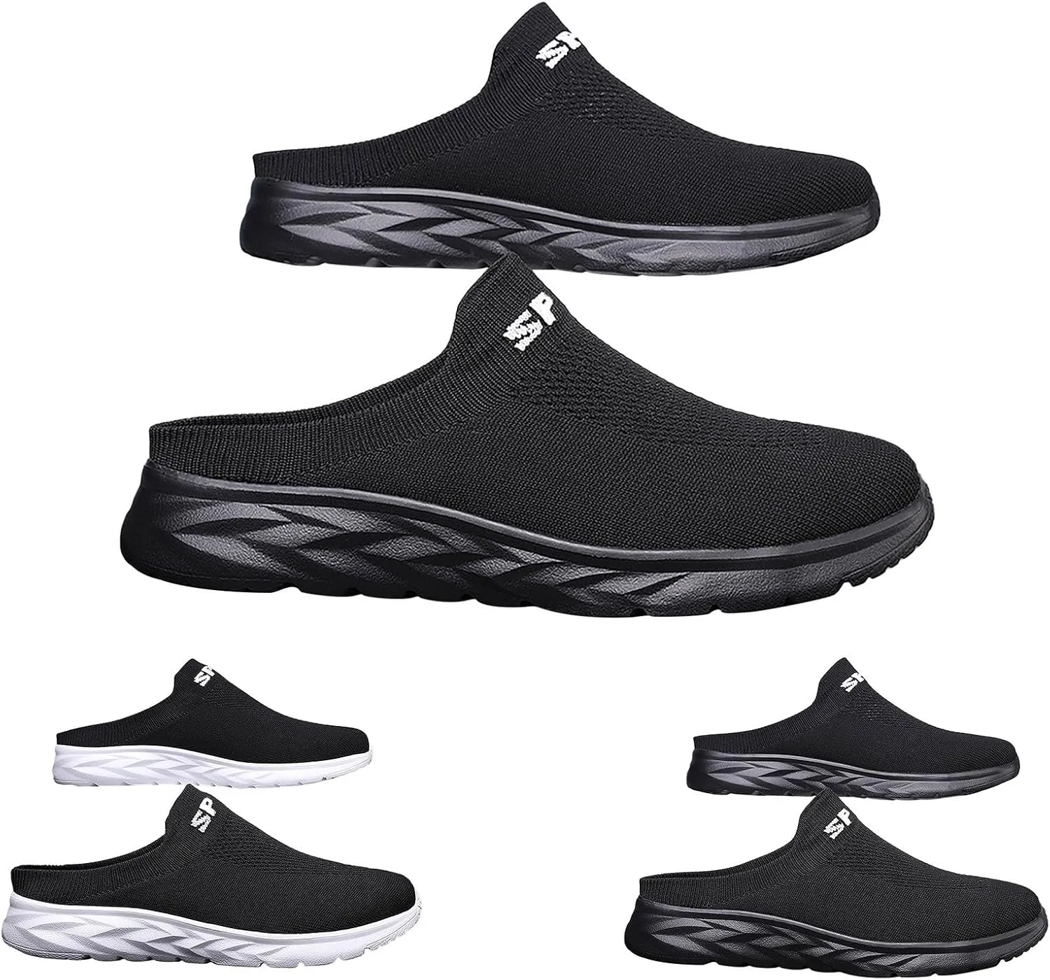 Women's Backless Slip on Mesh Sneakers Shoes Mens Dress Shoes Wide Men Casual Dress Shoes Women's Fashion Sneakers Waterproof Tennis Shoe White Loafers