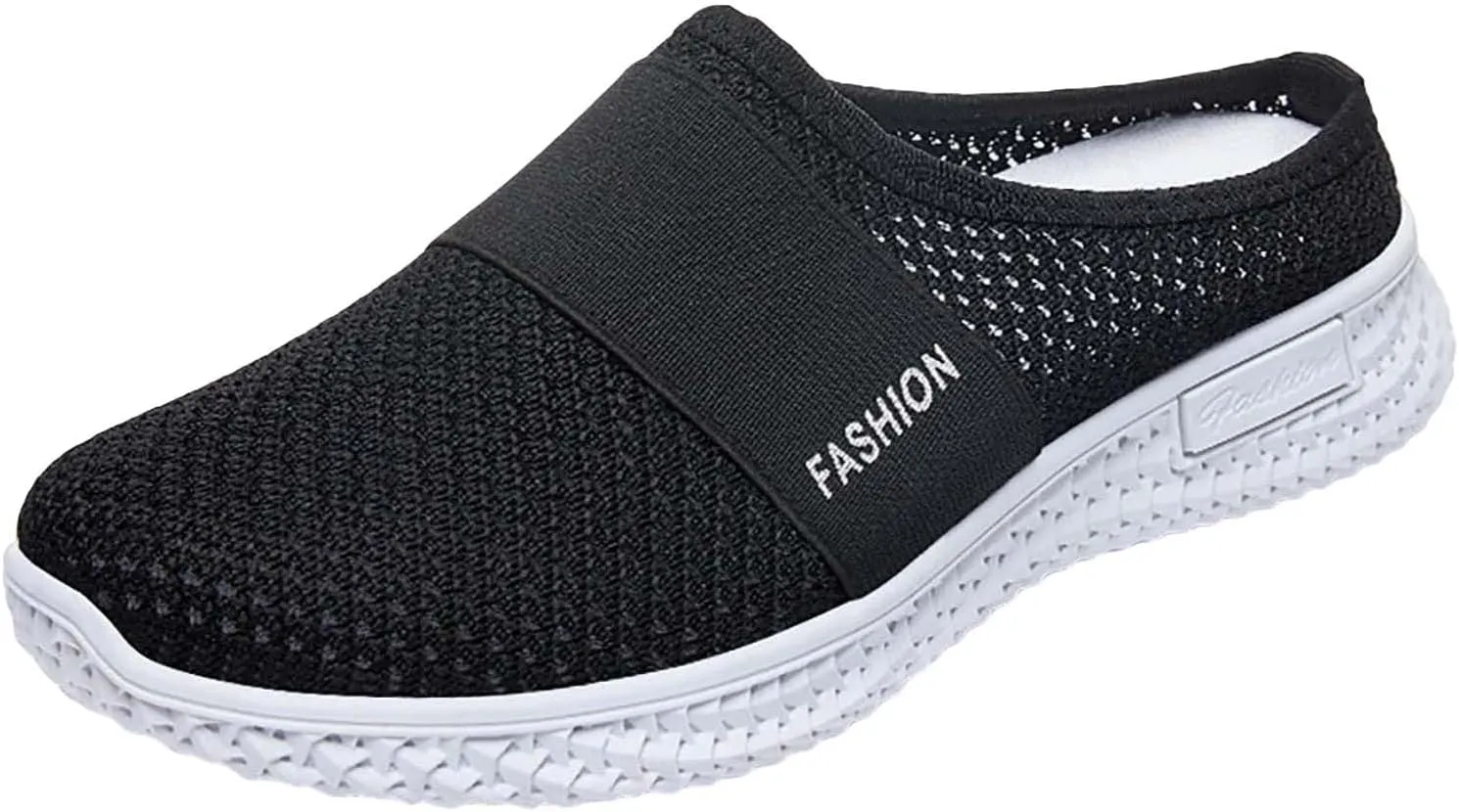 Womens Backless Sneakers Mesh Slip-on Mule Shoes Tennis Shoes Womens Loafers Ladies Shoes Casual Wedge Sneakers Black Tennis Shoe Loafers Casual Slip On