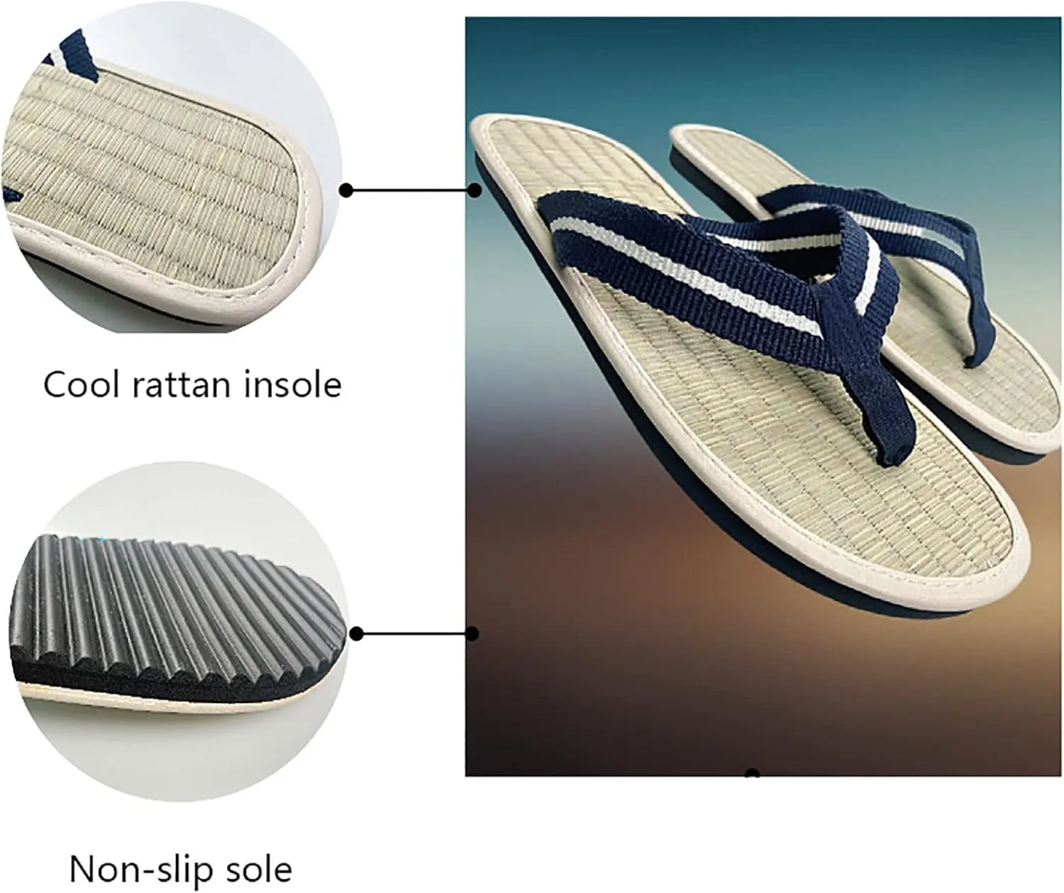 Women's Beach Flip Flop Walking Sandals Comfortable Beach Walking Thong Cushion Sandals Slip on Indoor Outdoor