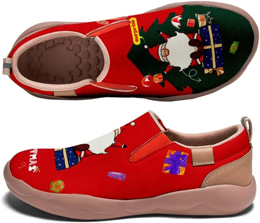 Women's Casual Loafers Slip Ons Leather Lightweight Shoes Walking Comfortable Art Painted Travel Sneaker